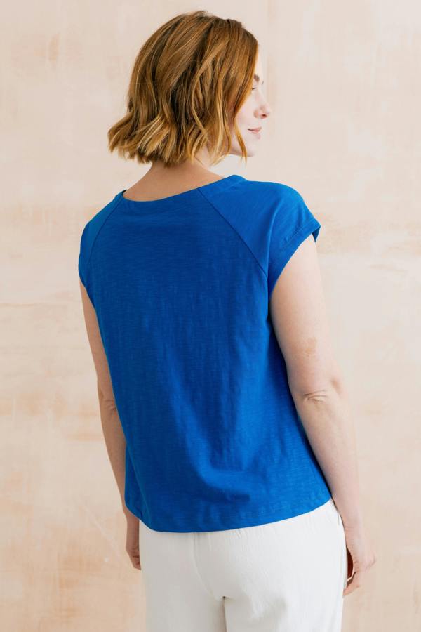 Lily & Me Tidal Organic Cotton T-Shirt Cobalt