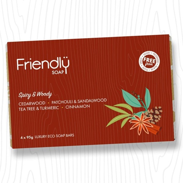 Spicy and woody Soap selection sealed packaging