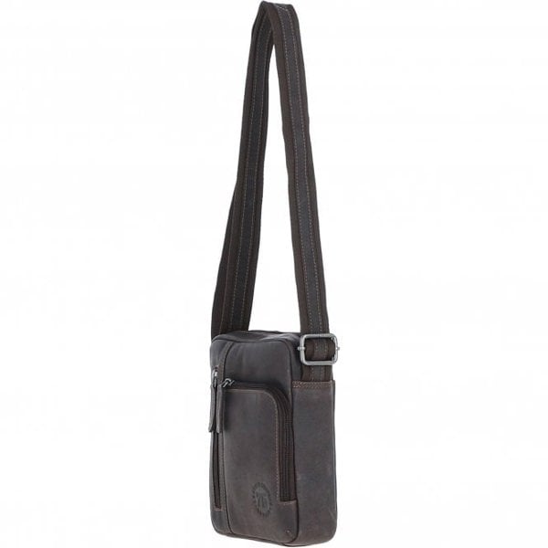 Leather Company Compact Travel Messenger Bag with Multiple Zip Pockets and Adjustable Strap: MADRID