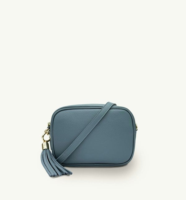 Apatchy London The Tassel Ocean Blue Leather Crossbody Bag