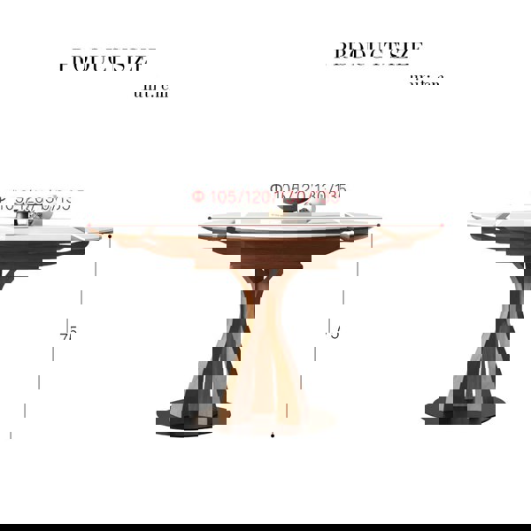 Caruso Round Extending Dining Table, Sintered Stone, White with oak furniture land dining tables