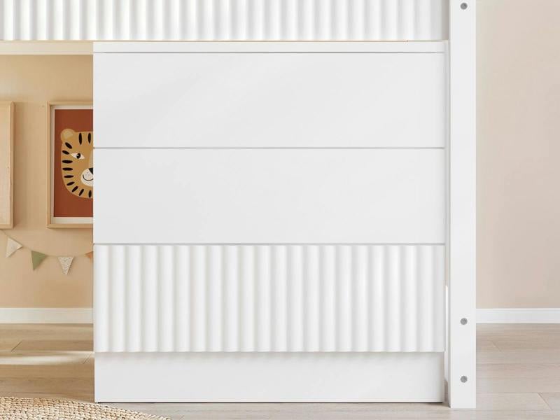 Flair Luca Mid Sleeper Ribbed Storage Bed White