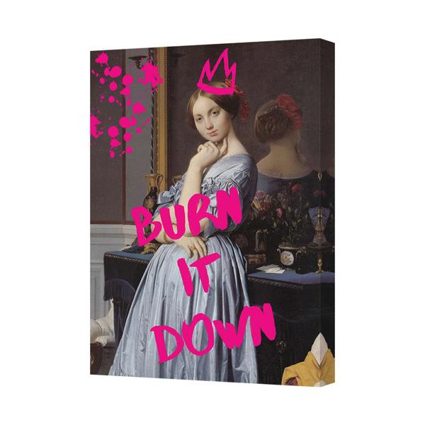 Benjamin Tate Design Burn It Down Canvas Print Modern Graffiti Portrait Wall Art