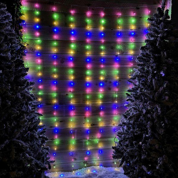 Samuel Alexander 2.1m 300 LED Indoor Outdoor Party Curtain Christmas Lights in Multi-Coloured
