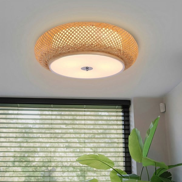 Lightsin Zen Bamboo Weave Ceiling Light with Antique Charm Lightsin UK 