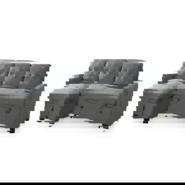 Furnishings For Less Arden Grey 3 Seater L Shaped Universal Sofa Bed With Storage Living Room