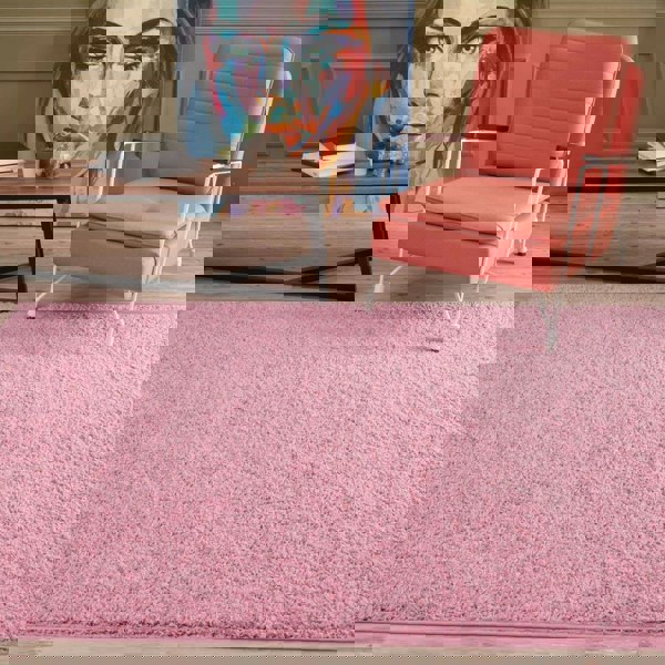 Shaggy Pink Colour Rug durable and soft, high quality