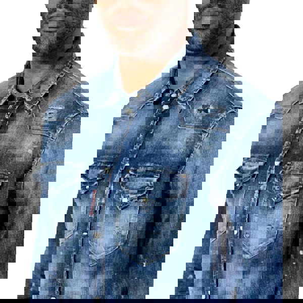 Dsquared2 Cool Guy Western Shirt Navy Blue W34