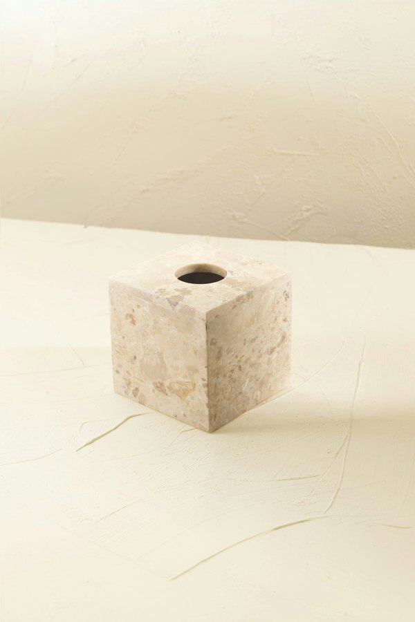 Zeolite marble square tissue holder genuine stone luxury bathroom