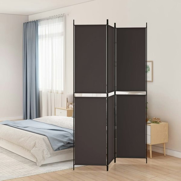 Berkfield 3-Panel Room Divider Brown 150x220 cm Fabric