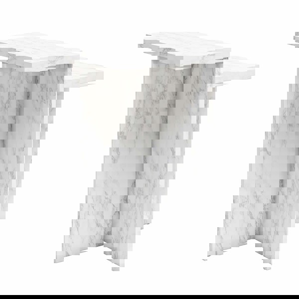 Dorel Home Brielle Accent Table White Faux Marble