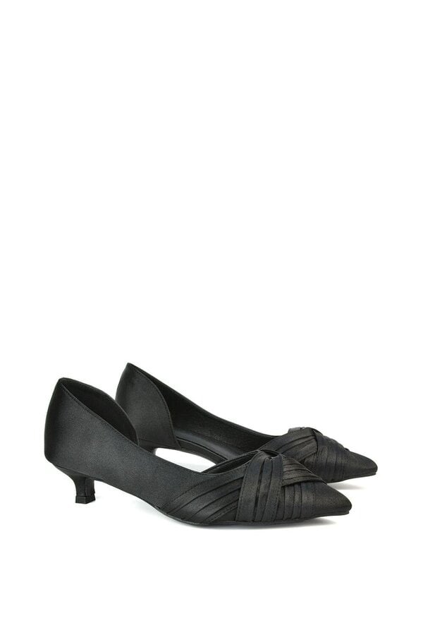 XY LONDON Pointed Toe Kitten Low Heel Classic Bridal Shoe Pumps