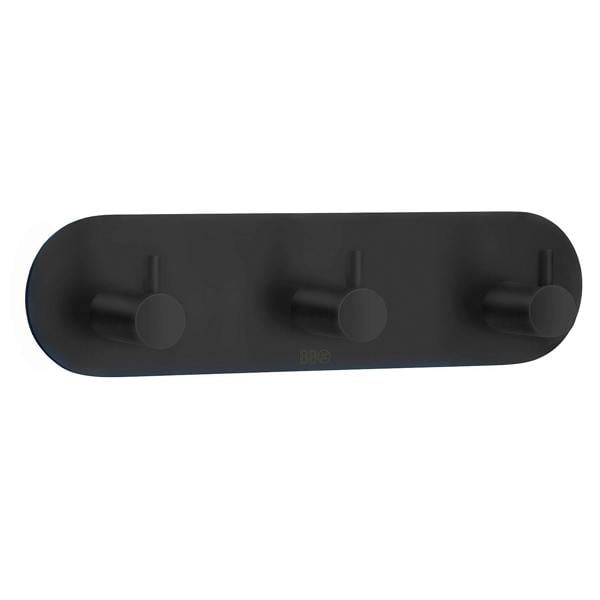 Black stainless steel triple towel hook
