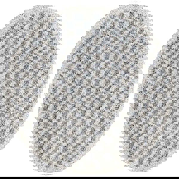 Moodi Shaggy Grey Rug, Tartan design, Underfloor heating | THE RUGS