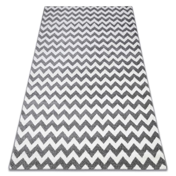 RugsX Sketch Rug -Grey & White Thin Zig Zags