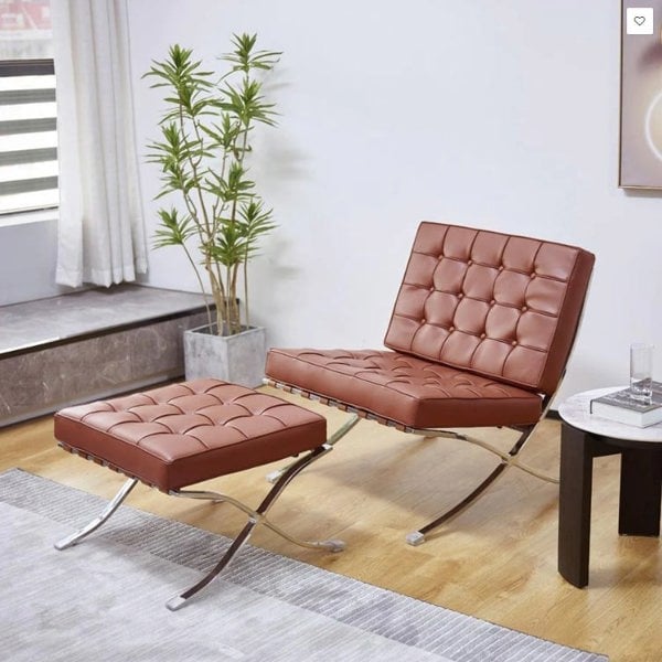 Barcelona Chair And Ottoman, Armchair-RitConcept-Rit Concept