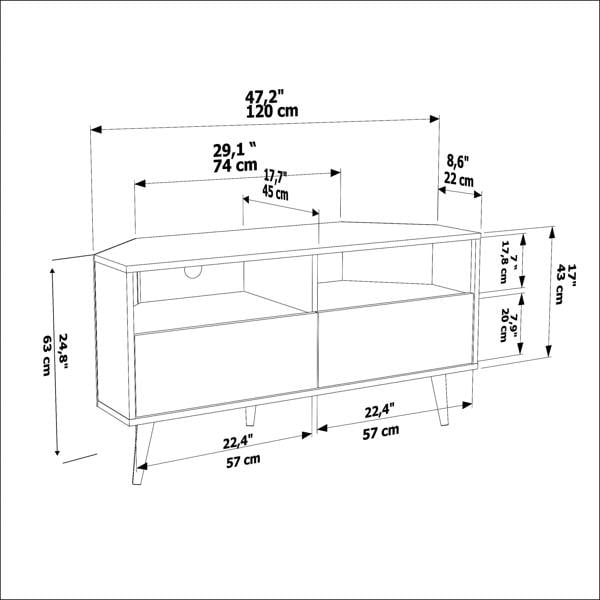 Decorotika Aura Modern Tv Stand TV Cabinet for TV's up to 55"