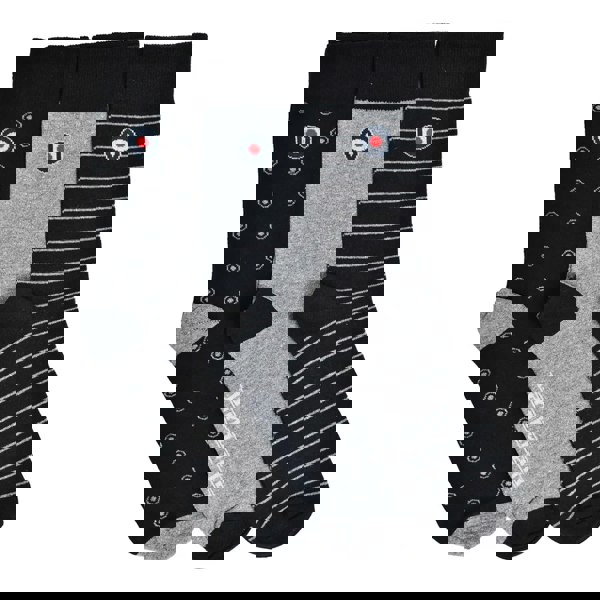 Lambretta Mens Target Socks (Pack of 3) - Black/Grey