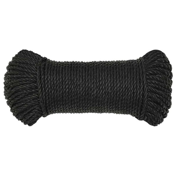 Berkfield Work Rope Black 3 mm 100 m Polypropylene