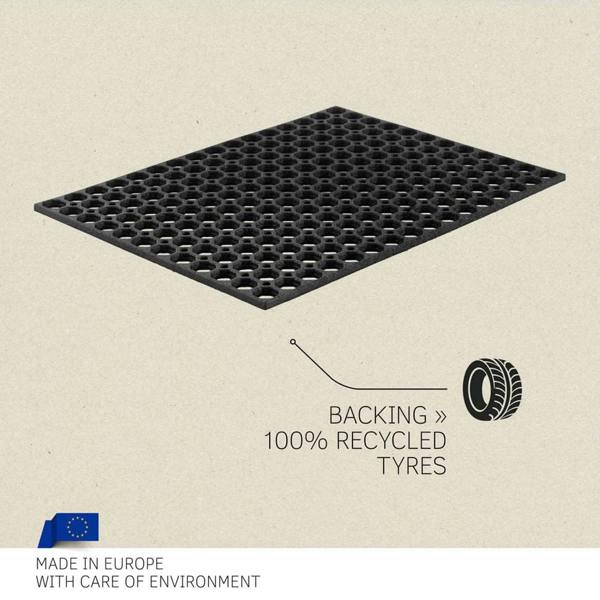 honeycomb medium outdoor doormat with open back
