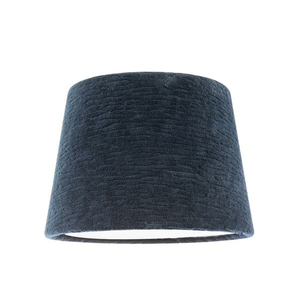 Thick Lined Textured Midnight Blue Velvet Lamp Shade with Satin Inner Image 1