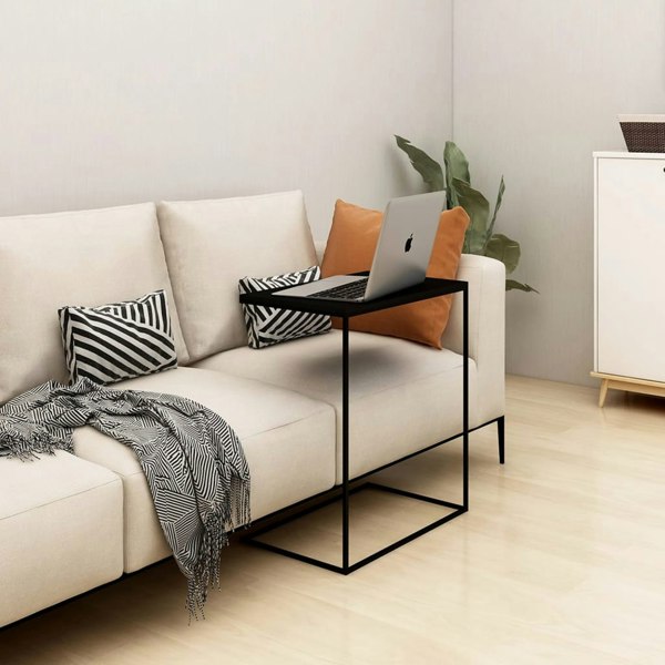 Berkfield Side Table Black 55x35x66 cm Engineered Wood