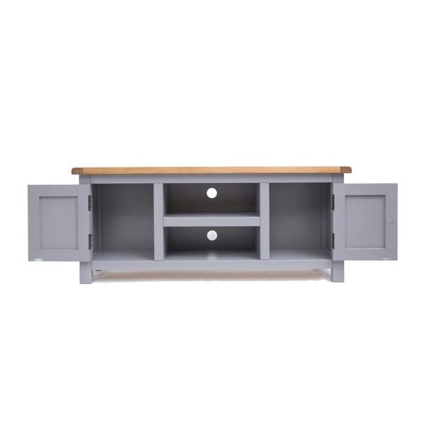 Cabinet Bits Mirano Grey 2 Door TV Cabinet Chrome Knob