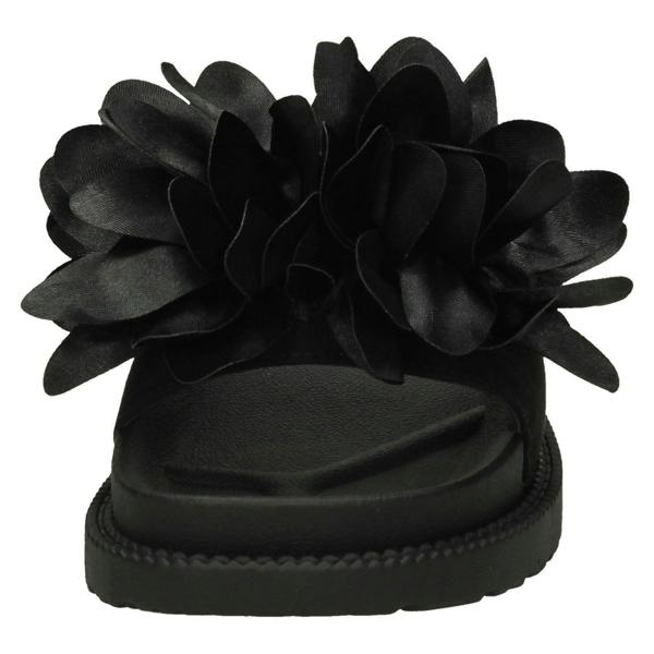 Spot On Ladies Spot On Flower Ruffle Vamp Sliders F10899