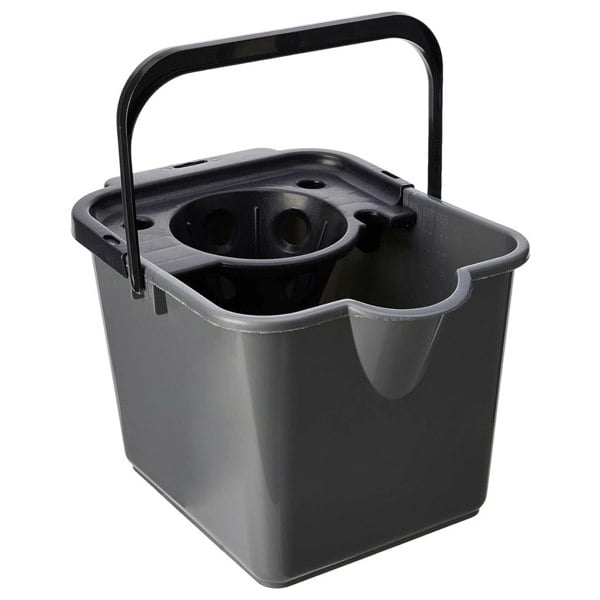 12 Litre Plastic Mop Bucket With Wringer With Lip For Easy Pouring For Cleaning Hard Floors