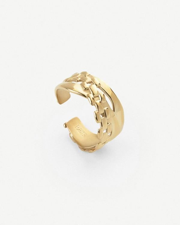 Elk & Bloom Molten Moment Chunky Abstract 14K Gold Chain Ring