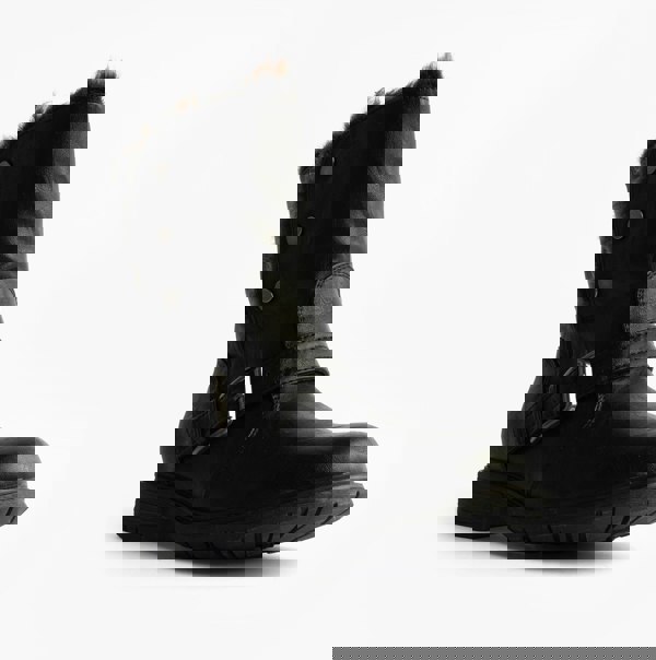 Cipriata ANDREANA Womens Faux Fur Fold Down Biker Boots Black