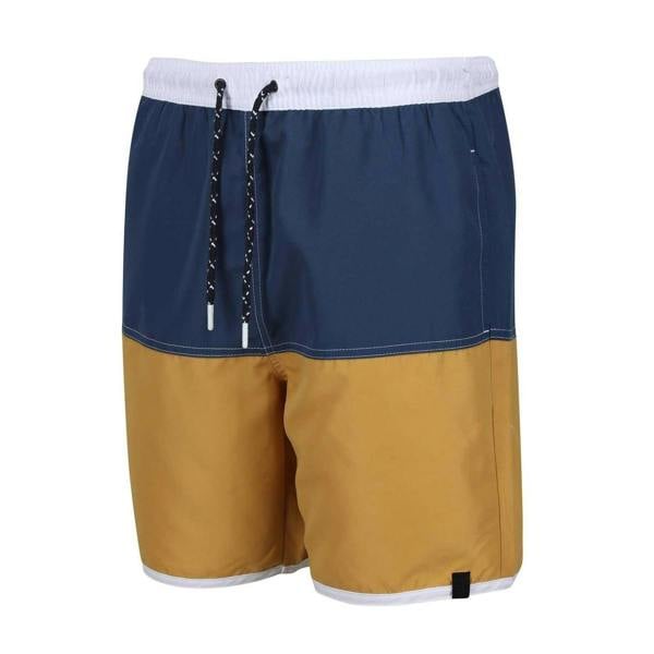 Regatta Mens Benicio Swim Shorts - Dark Denim/Gold Straw - 