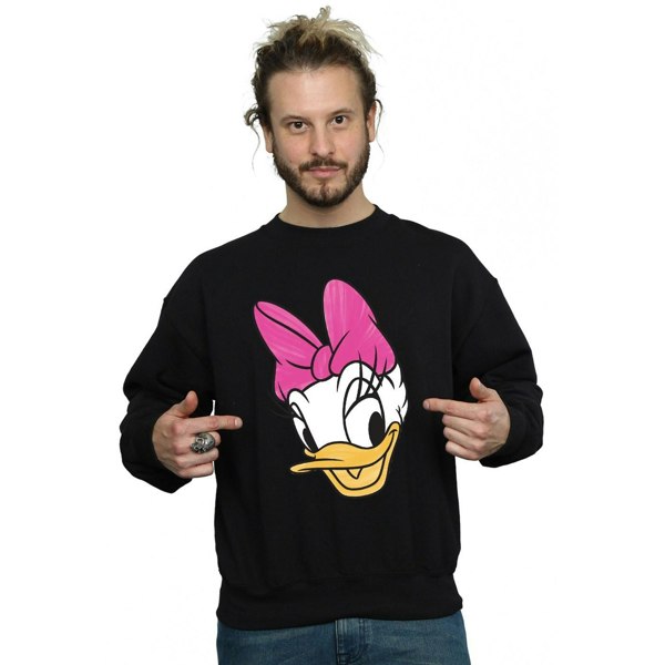 Disney Mens Daisy Duck Head Painted Sweatshirt - Black