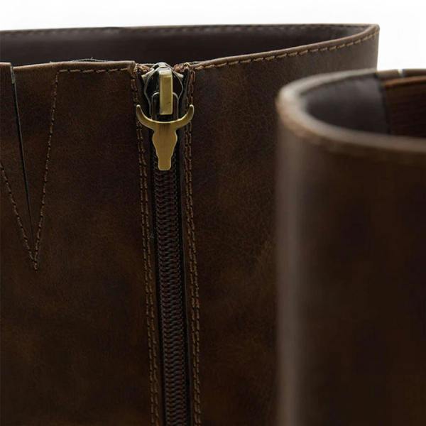 Windsorsmith Womens Oak Brown Faux Leather Knee-High Platform Heel Boots - Niche