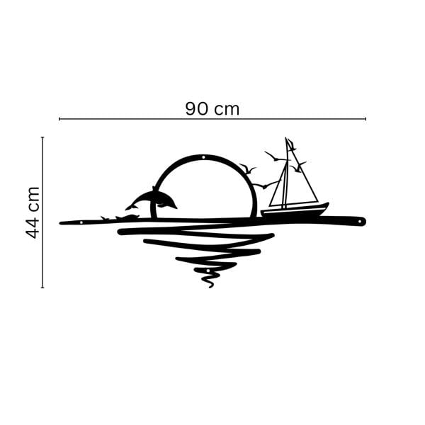 Decortie Sunrise Modern Metal Line Art Wall Decor 90x44
