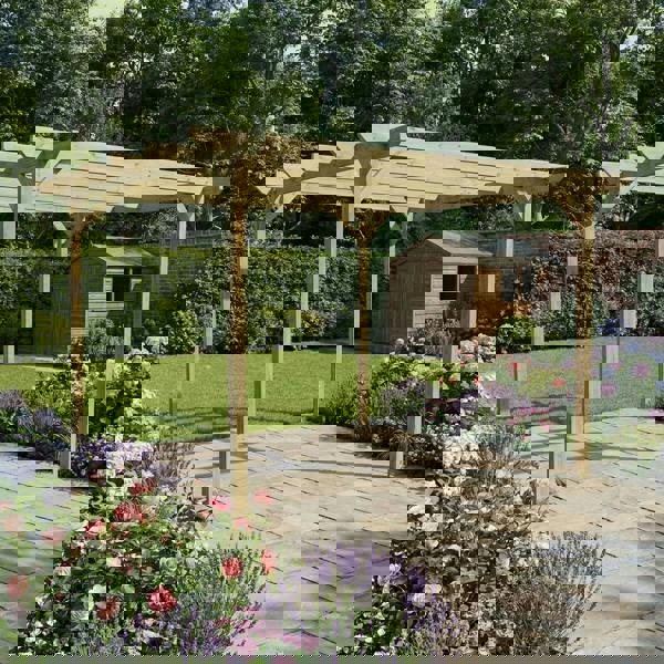 Arbor Garden Solutions Chamfered Wooden Garden Pergola Kit