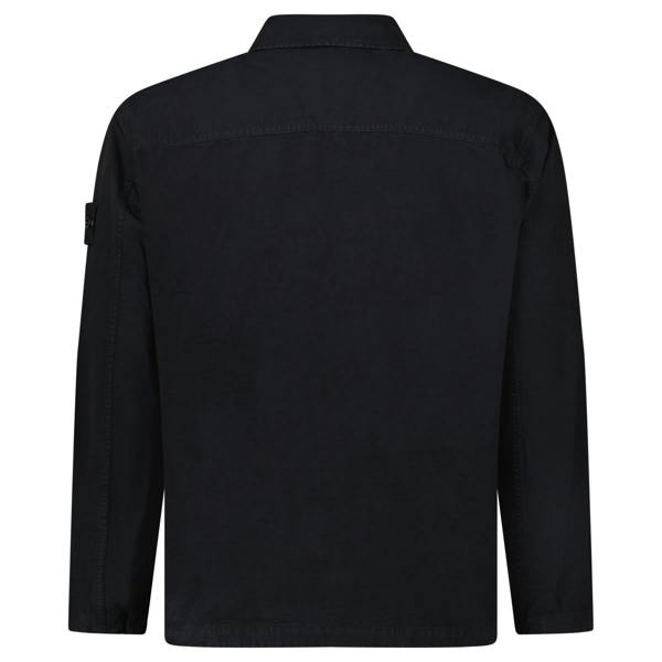 Stone Island Organic Cotton Ripstop Overshirt Black - chancefashionco