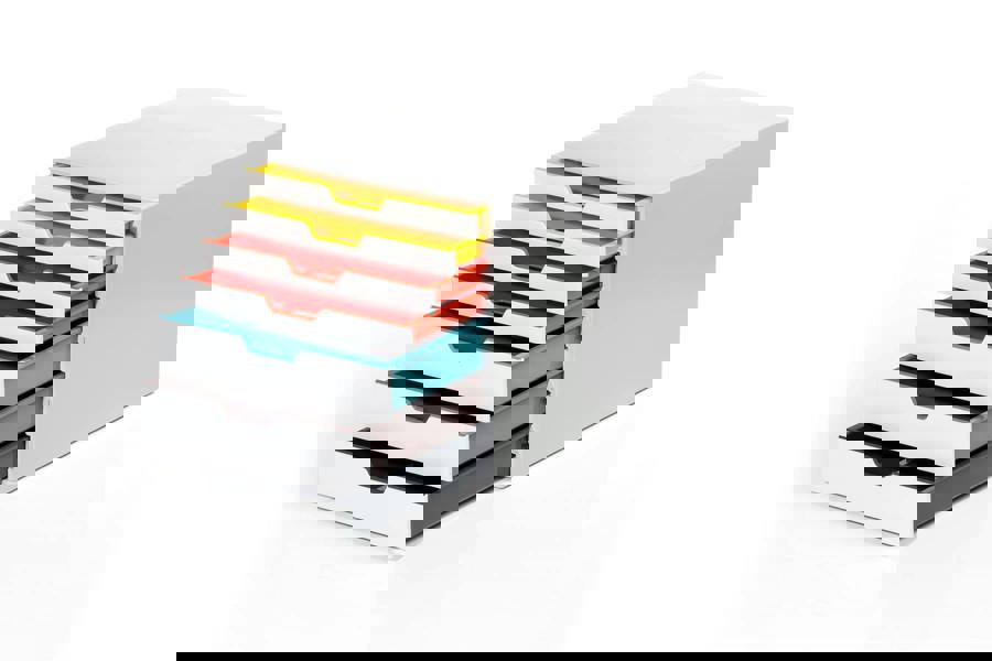 Durable VARICOLOR MIX Desktop Organiser 7 Drawer Colour Coded Storage | A4+