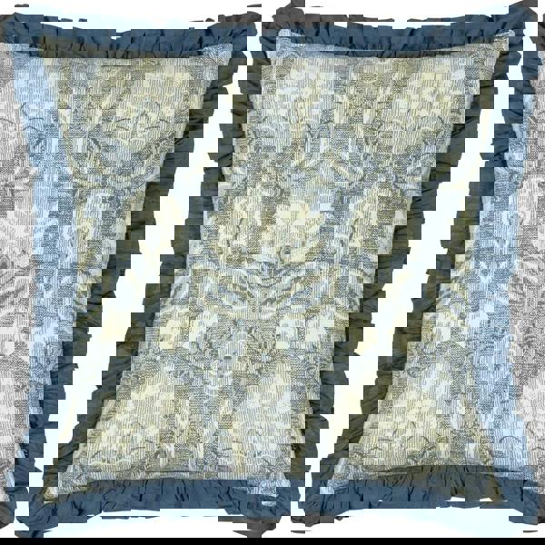 Paoletti Kirkton Pleated Floral Cushion Cover - French Blue