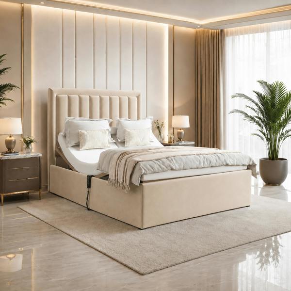 Paradise Beds Swan Electric Adjustable Bed with Mattress and Headboard