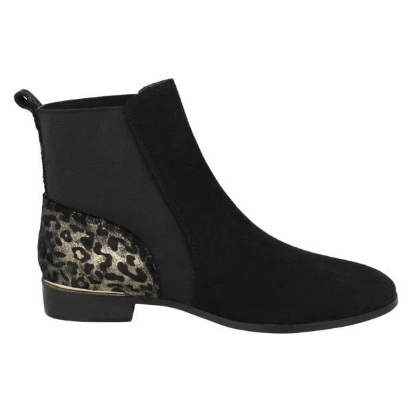 Spot On Ladies Spot On Leopard Print Heel Ankle Boots F51115