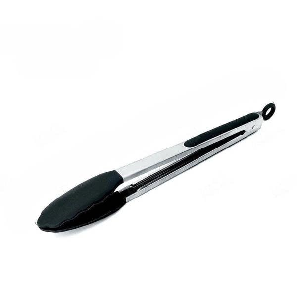 Anygleam Tong Stainless Steel Large Black Handle Clip Heat Resistant Cooking Baking Salad Steak Kitchen Gadget