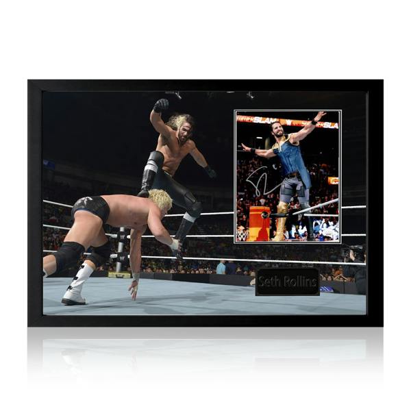 Seth Rollins Signed Image Iconic Frame (JSA)
