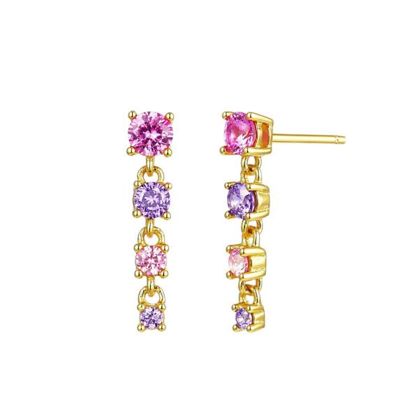 Gold Trip Long Multi Gemstone Drop Earrings