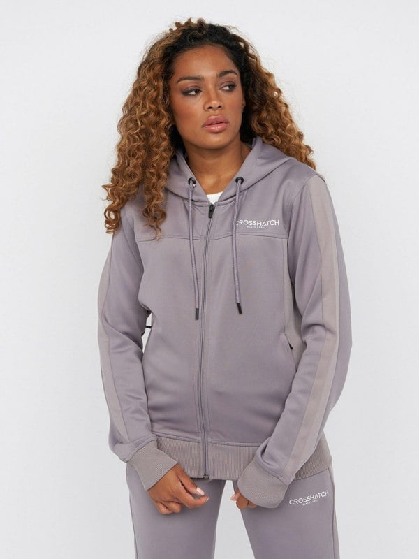Crosshatch Ladies Genova Zip Thru Tracktop Quicksilver