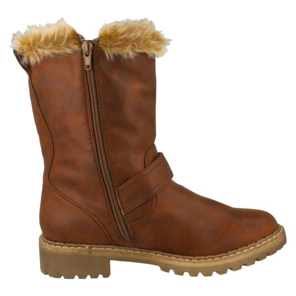 Down to Earth Ladies Down To Earth Fur Trim Calf Boots