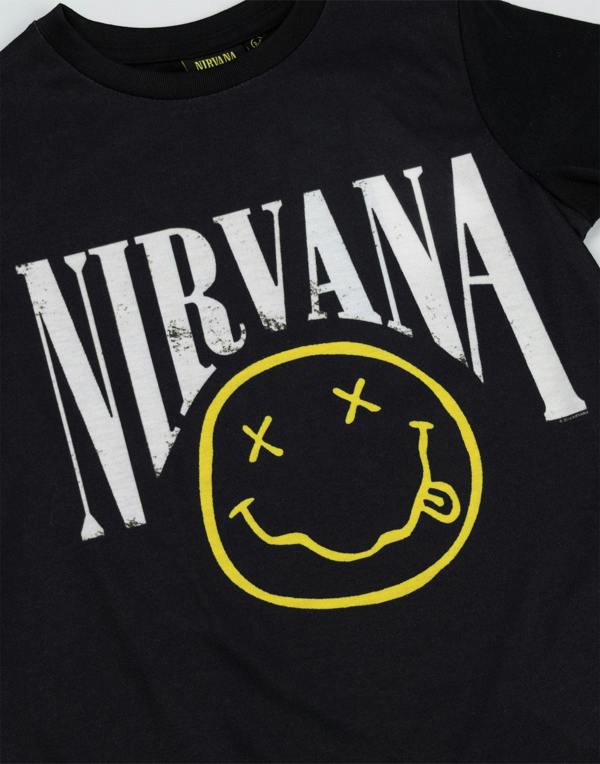 Vanilla Underground Nirvana Unisex Kids Black Logo Long Sleeve Long Leg Pyjama Set