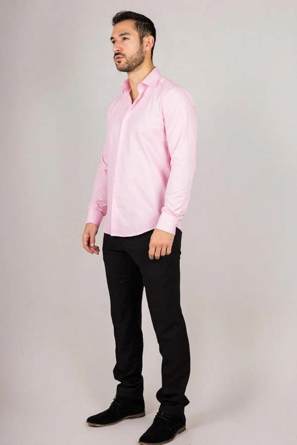 Men's Pink Double Cuff Oxford Shirt - TruClothing.com - 5