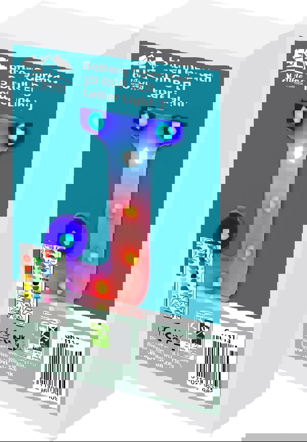 St Helens Battery Operated RGB Letter   With Remote Control Letter J