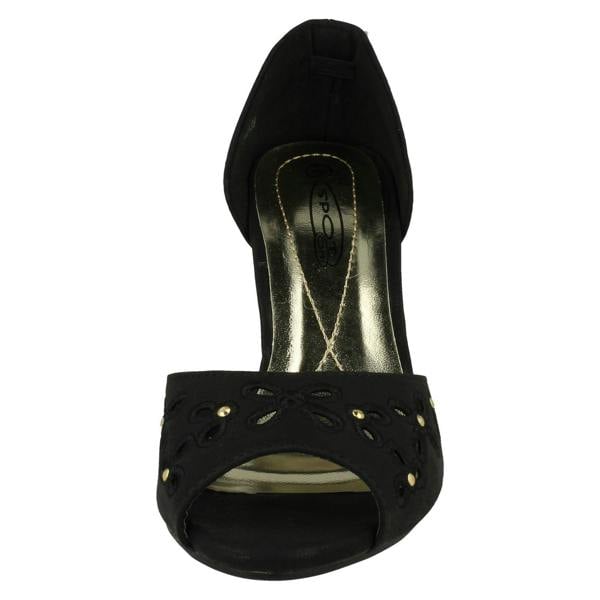 Spot On Ladies Spot On Peep Toe Slip On Court Shoe
